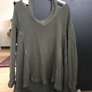 Free People Forest Green Sweater